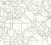 York Premium Peel and Stick PSW1050RL - Prism Schematics Wallpaper Black/Gold