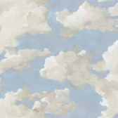 York Premium Peel and Stick PSW1079RL - Clouds on Canvas Wallpaper Blue