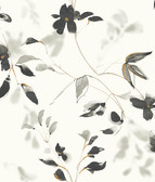 Magnolia Home PSW1103RL - Linden Flower Peel and Stick Wallpaper Black