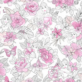 DI0965 Disney Princess Royal Floral Wallpaper