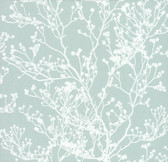 HC7520 Budding Branch Silhouette Wallpaper - Blue