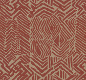 HC7550 Tribal Print Wallpaper - Red/Tan