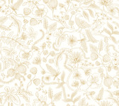 PSW1309RL Aviary Peel and Stick Wallpaper - Off White/Gold
