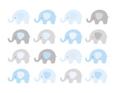 WALS0462 - Baby Blue Elephant Wall Mural