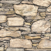 NUS2065 - Hadrian Stone Wall Brown Texture Peel & Stick Wallpaper