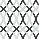 NU1658 - Black and Silver Lattice Peel & Stick Wallpaper
