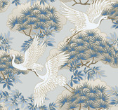 AF6591 - Sprig & Heron Wallpaper