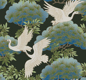 AF6593 - Sprig & Heron Wallpaper