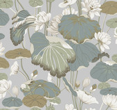 GO8294 - Lotus Pond Heather/Cotton Wallpaper