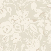 BL1735 - Taupe Brushstroke Floral Wallpaper