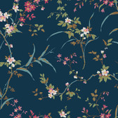 BL1745 - Navy Blossom Branches Wallpaper