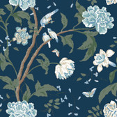 BL1782 - Navy Teahouse Floral Wallpaper