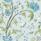 BL1784 - Light Blue Teahouse Floral Wallpaper