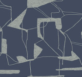 MD7112 - Navy & Silver Abstract Geo Wallpaper