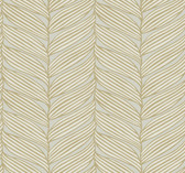MD7162 - Neutral & Gold Luminous Leaves Wallpaper