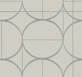 MD7201 -  Taupe & Silver Sun Circles Wallpaper