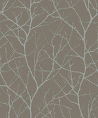 MD7121 - Mocha & Silver Trees Silhouette Wallpaper