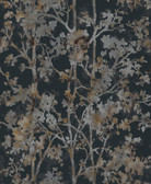 NW3580 - Black & Multi Shimmering Foliage Wallpaper