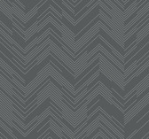 MD7226 - Charcoal & Silver Polished Chevron Wallpaper
