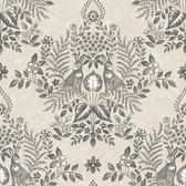 PSW1433RL - Linen & Charcoal Cottontail Toile Peel & Stick Wallpaper