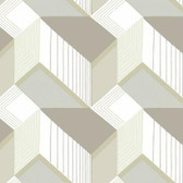 BW3881 - White & Cream Graphic Geo Blocks Wallpaper