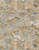 PA130904LW - Tan & Grey Field Stone Grasscloth Wallpaper