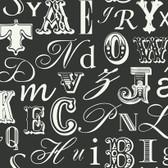 Black & White Book Word Play Wallpaper - RB4272