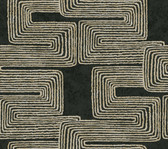 AG2032 - Black & Gold Zulu Thread Wallpaper