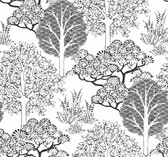 BW3853 - Kimono Trees Wallpaper