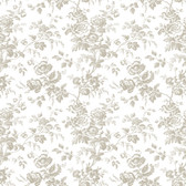 RT7872 - Taupe Anemone Toile Wallpaper