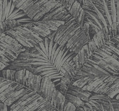 RT7923 - Silver & Black Palm Cove Toile Wallpaper