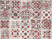 PSW1300RL - Red Encaustic Tile Peel & Stick Wallpaper