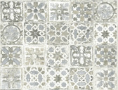 PSW1301RL - Grey Encaustic Tile Peel & Stick Wallpaper