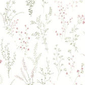 FH4028 - Pink & Green Wildflower Sprigs Wallpaper