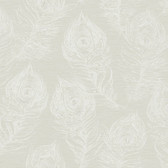 EV3944 - White Regal Peacock Wallpaper