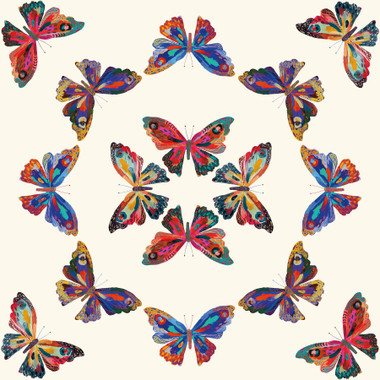 Equal parts playful and colorful, this butterfly peel and stick wallpaper designed by EttaVee adds a whimsical accent to any space! Multicolor butterflies flutter atop a cream backdrop. Installation is as simple as Peel, Stick…Done!™ Cream Multi Papillon Peel and Stick Wallpaper comes on one roll that measures 20.5 inches wide by 18 feet long.