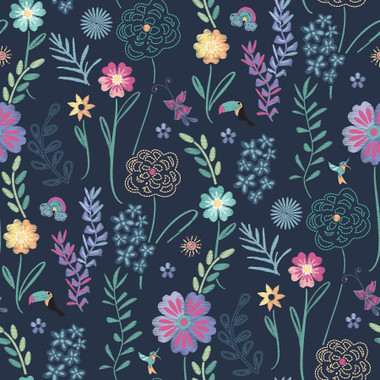 A vibrant and intricate floral pattern inspired by the enchanting florals from Mirabel’s dress, this peel and stick wallpaper print from RoomMates incorporates the wonder of the Madrigal family from Disney’s Encanto with easy-to-install home décor. Installation is as simple as Peel, Stick…Done!® Disney Encanto Navy Embroidery Floral Peel and Stick Wallpaper comes on one roll that measures 20.5 inches wide by 18 feet long.