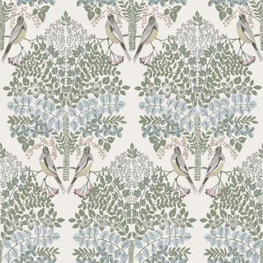 This darling damask print brings cottagecore charm to your space with ease! Featuring green and grey sparrows among lush blue and green trees, atop a solid cream background, this delightful design installs in as simple as Peel, Stick, Done!™ Ivory Multi Otis Peel and Stick Wallpaper comes on one roll that measures 20.5 inches wide by 18 feet long.