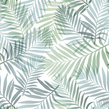 Looking to create a beautifully botanical accent wall? Or a tropical getaway in your own home? Lush and lively, this blue and green botanical print is perfect for any space that needs a boost of serene energy! Green palm fronds sway in the breeze in this peel and stick wallpaper print. Installation is as simple as Peel, Stick...Done!™