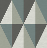 2902-25539 - Aspect Teal Geometric Faux Grasscloth Wallpaper