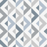 2902-25541 - Seesaw Slate Geometric Faux Linen Wallpaper