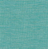 FD24118 - Exhale Teal Faux Grasscloth Wallpaper