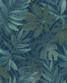 FD24201 - Nocturnum Blue Leaf Wallpaper