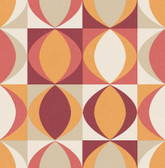 2903-25842 - Archer Red Linen Geometric Wallpaper