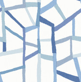 2903-25849 - Tate Blue Geometric Linen Wallpaper