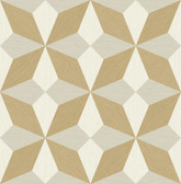 2908-25302 - Valiant Beige Faux Grasscloth Geometric Wallpaper