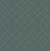 2964-25911 - Ballard Teal Geometric Wallpaper