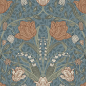 2948-33009 - Tulipa Blue Floral Wallpaper