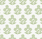 VP1436 - Souci Green Marigolds Wallpaper