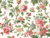 VP1355 - Beatrix Fuchsia Vintage Floral Wallpaper